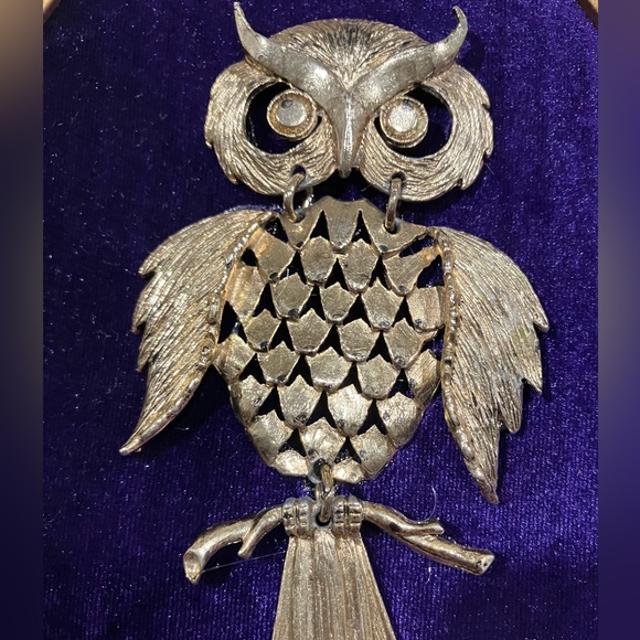 FRAMED JEWELRY ART PICTURE. Great gift π for owl lovers. Handmade unique - Picture 4 of 7